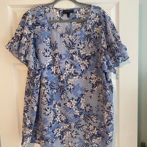 Lane Bryant Blue Floral Top